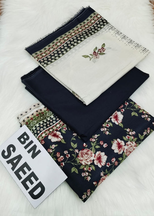 Bin Saeed |3PC Lawn Suit |BS001