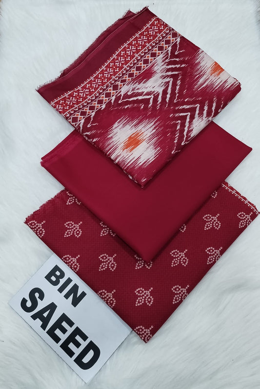 Bin Saeed |3PC Lawn Suit |BS010