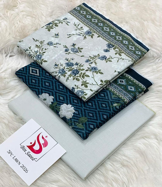 Bin Saeed |3PC Lawn Suit |BS054